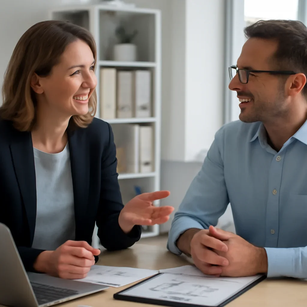 Business owner discussing growth goals with a marketing consultant for Internet Marketing in Gatineau