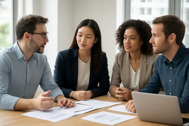 Marketing team discussion illustrating the topic of How to Evaluate an Advertising Agency Before You Sign