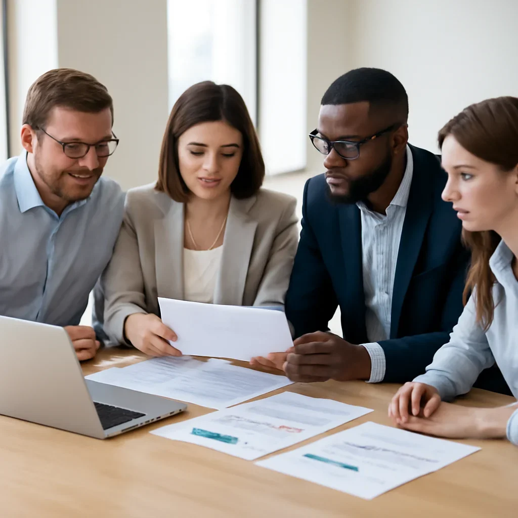 Team reviewing campaign planning documents for SEO Pricing in Canada: What Businesses Should Expect