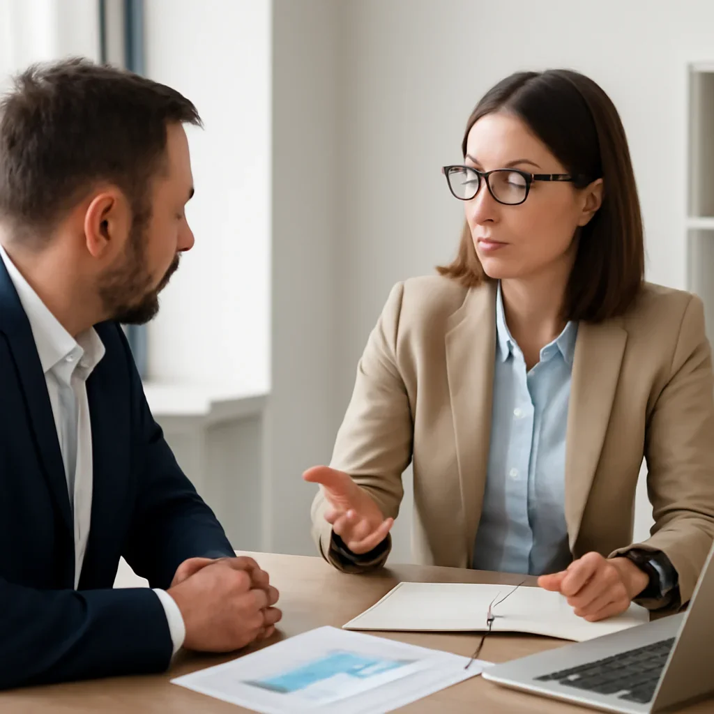 Business owner discussing growth goals with a marketing consultant for Internet Marketing in Vaughan