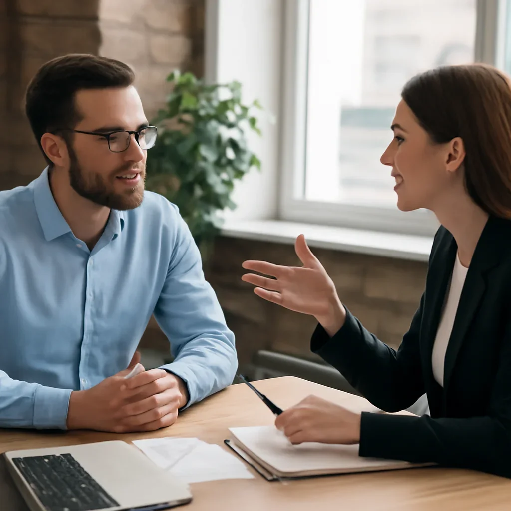 Calgary business owner discussing website conversion UX and lead generation goals