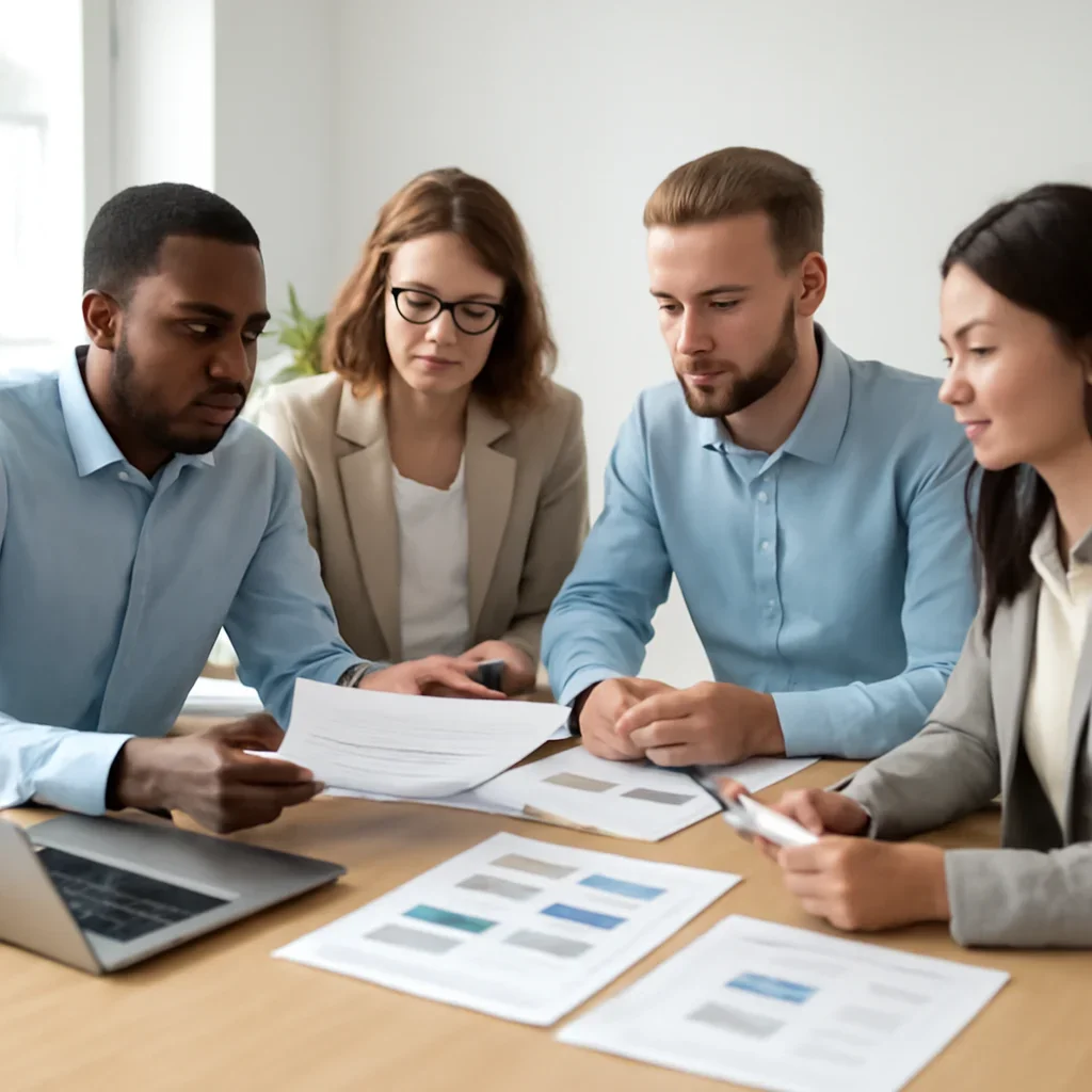 Team reviewing campaign planning documents for Why Mobile-First Web Design Still Matters in 2026